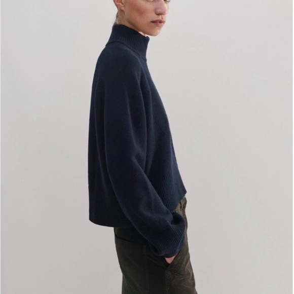 ME + EM Merino Cashmere Curved Hem High Neck Sweater - Small - Picture 3 of 10